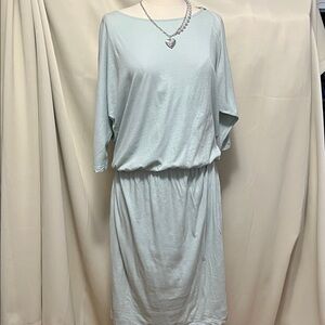 Synergy Light Blue/green Batwing Sleeve Dress